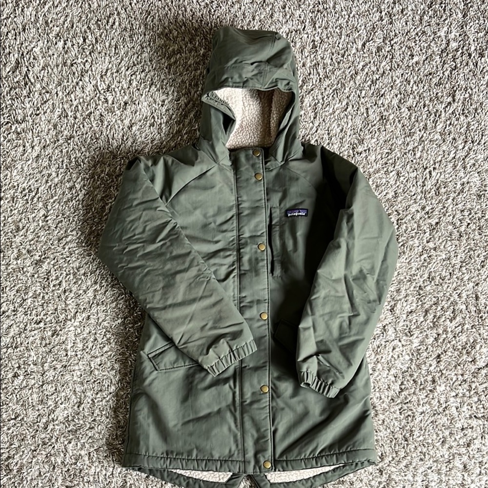 Patagonia Girls Isthmus Insulated Parka - Green - Size Large